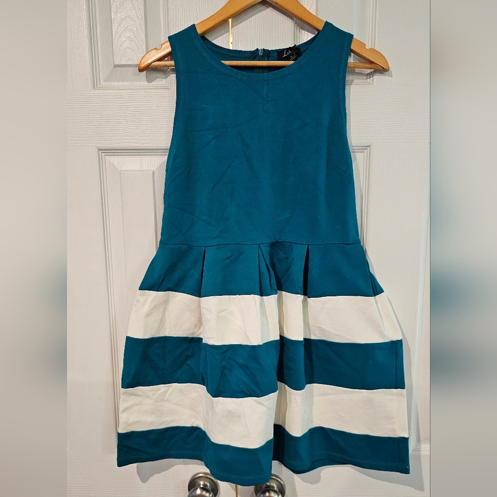 Labijou teal and white dress size L